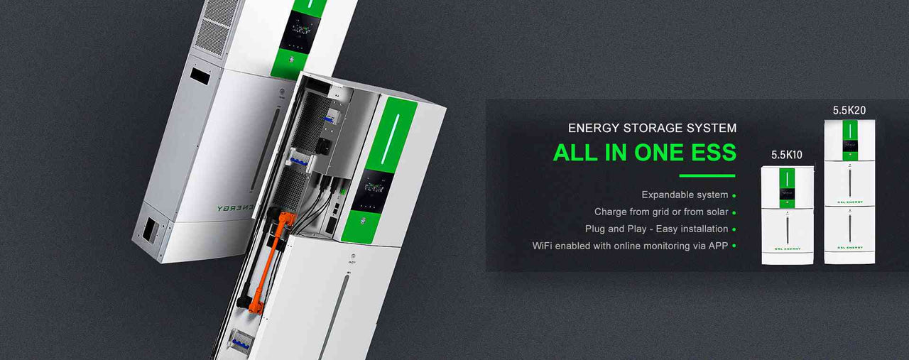 GSL All In One 5.5kw On & Off grid Hybrid home battery storage system with 10.24kwh battery £4,440+vat
