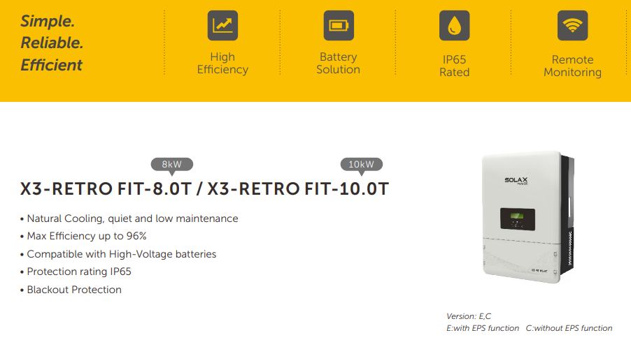 SolaX X3-FIT G4 8kW (3ph AC Coupled Inverter) £1,518 + VAT