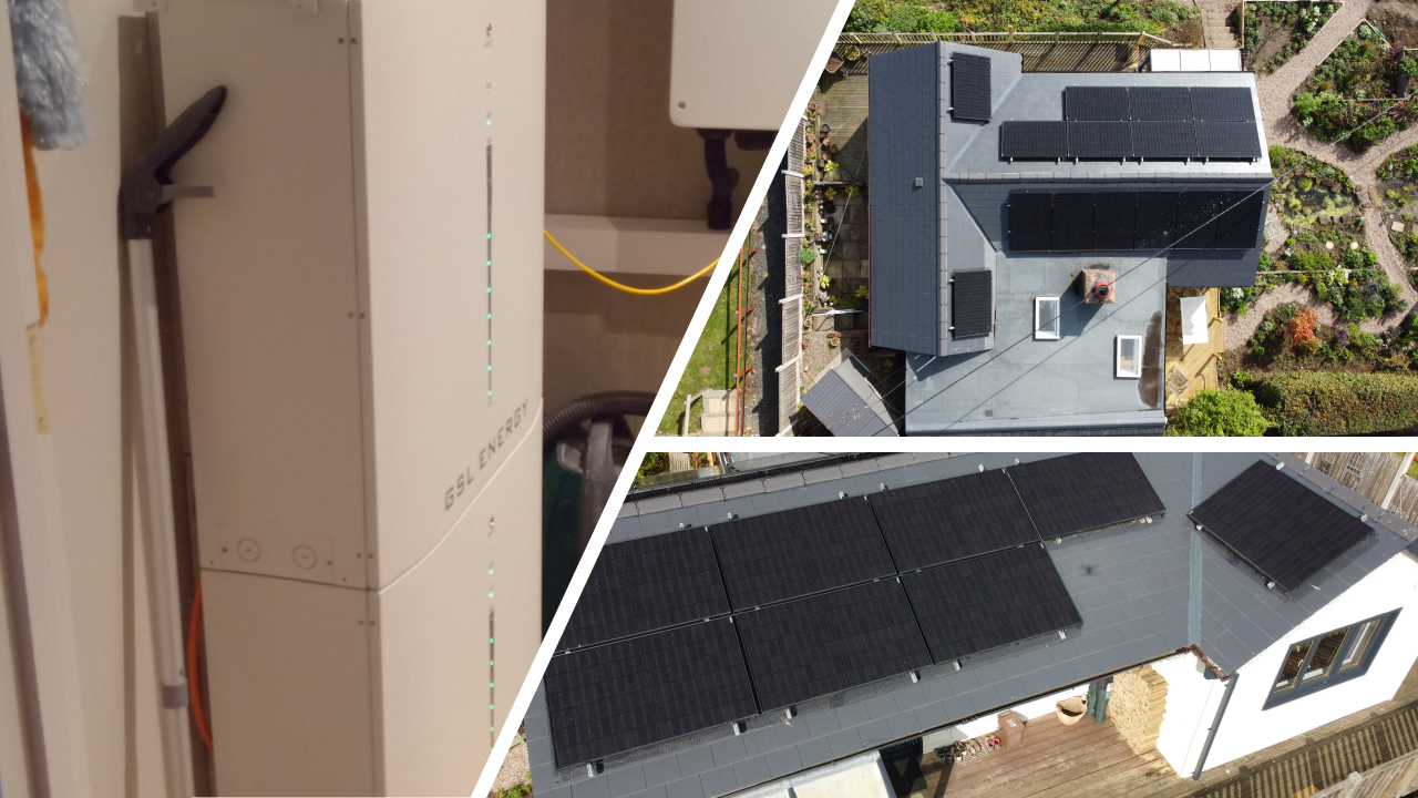 6.75kW of 430W Jinko Solar panels | Sunsynk 16kw hybrid |2 x GSL 10.24kWh batteries | WV16 6NU