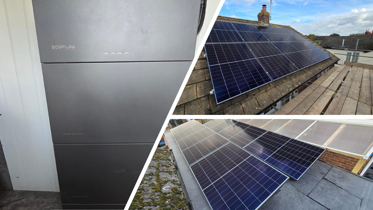 7.52kw 470W AIKO Solar panels | EcoFlow 6kw hybrid | 10kWh batteries | HP20 1JD