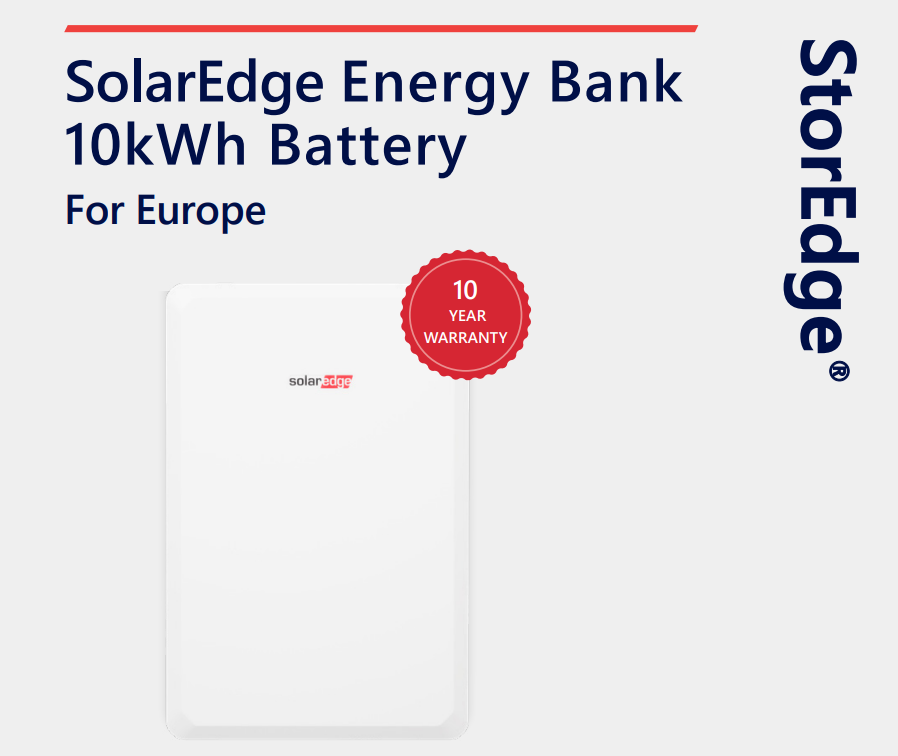 SolarEdge 10Kwh Energy Bank - 1PH 400V 10kWh Battery v02 £5,260 + vat
