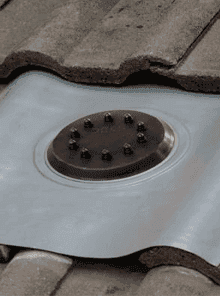 Dektite Lead Multicable Solar Flashing on tiled roof