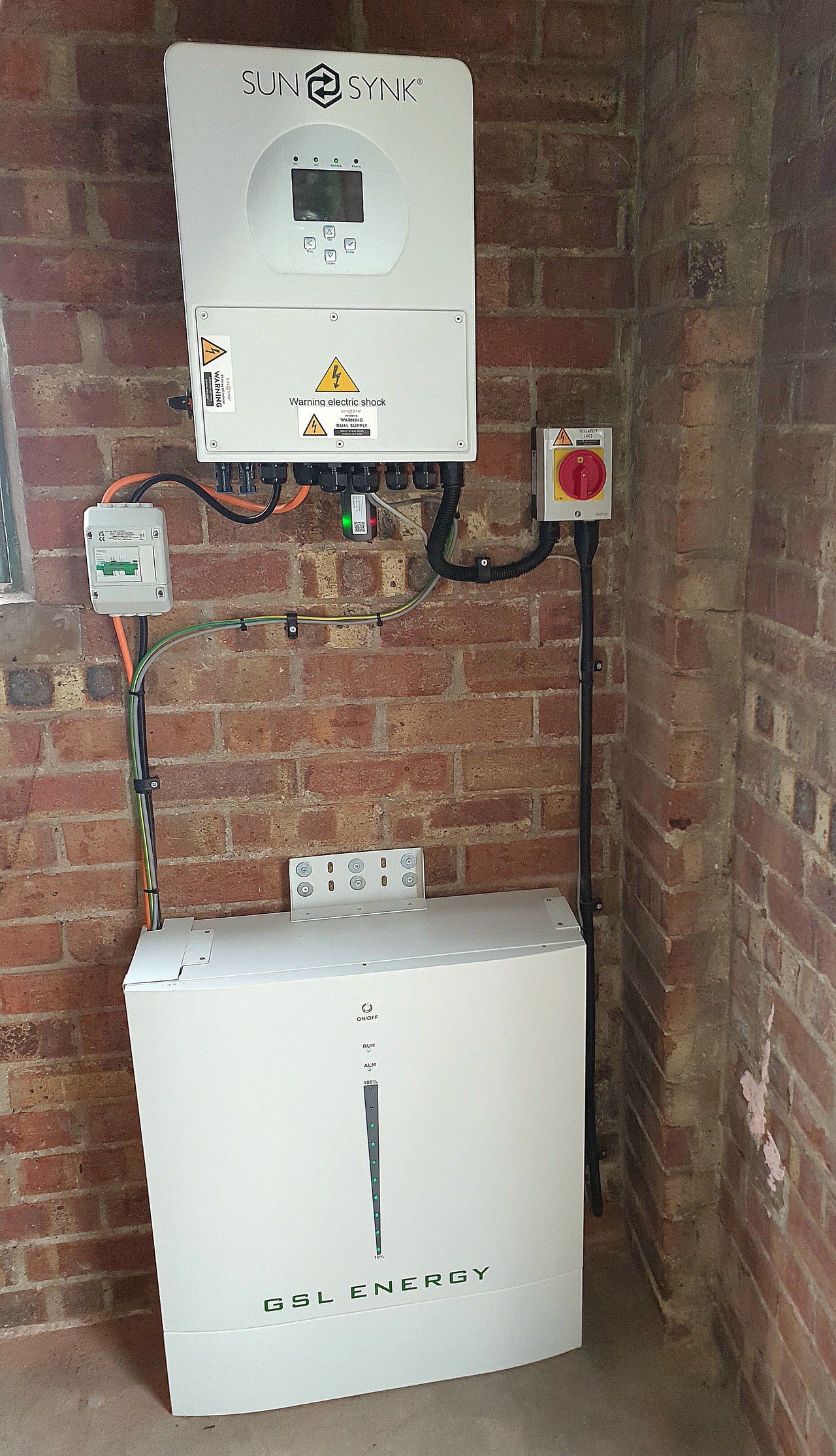 Sunsynk 3.6kw hybrid with GSL 10.24kWh battery installation