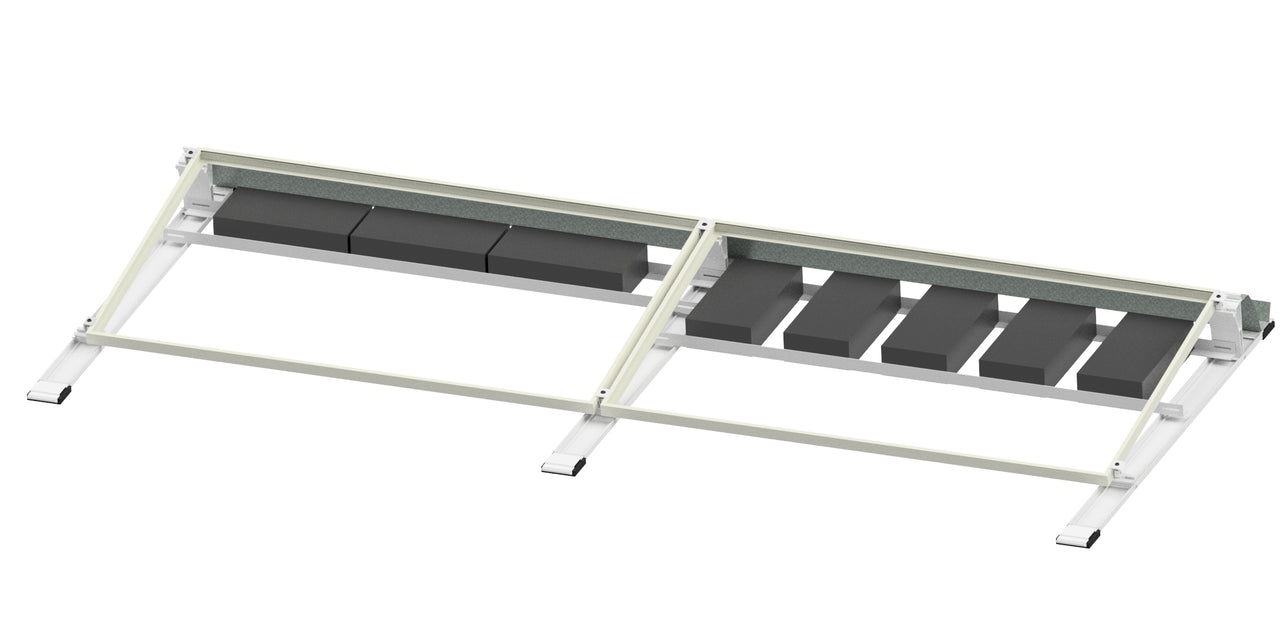 Solar panel mounting system with concrete ballast blocks