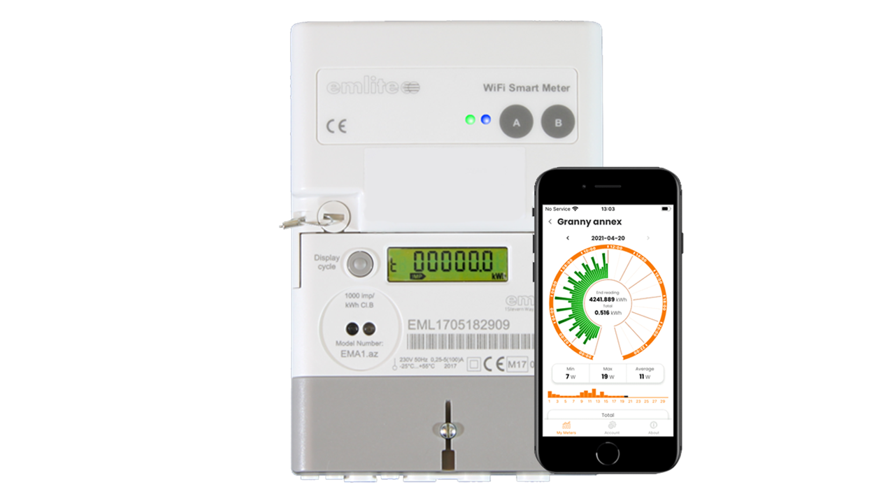 Emlite 1-ph WIFI meter 100A Direct Connection £173 +vat