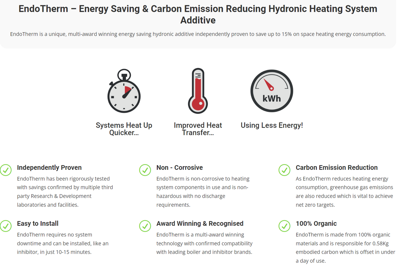 2 x 500ml Endotherm Energy Saving Additive - Typical 10-15% savings £120 +vat