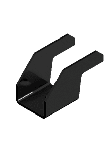 In Roof - Single End Clamp V2023 - H16 - Steel - Black w/EPDM Foam Attached