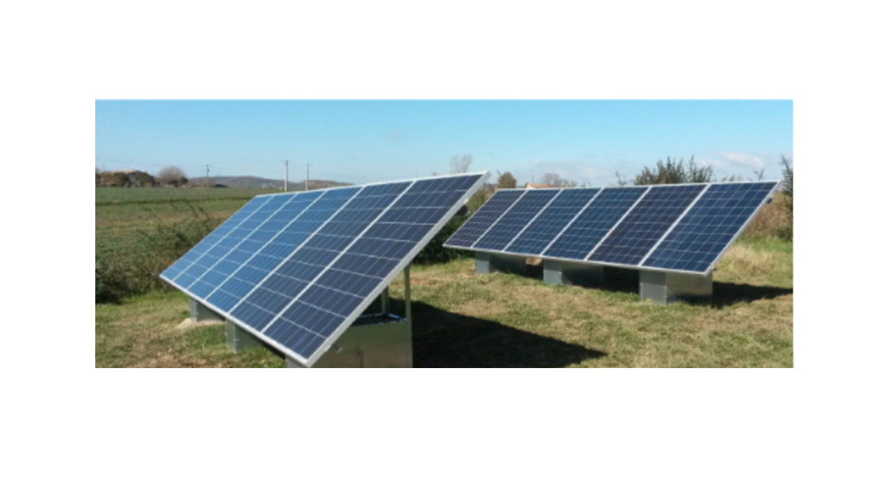 GSE solar panel ground mount installation in field