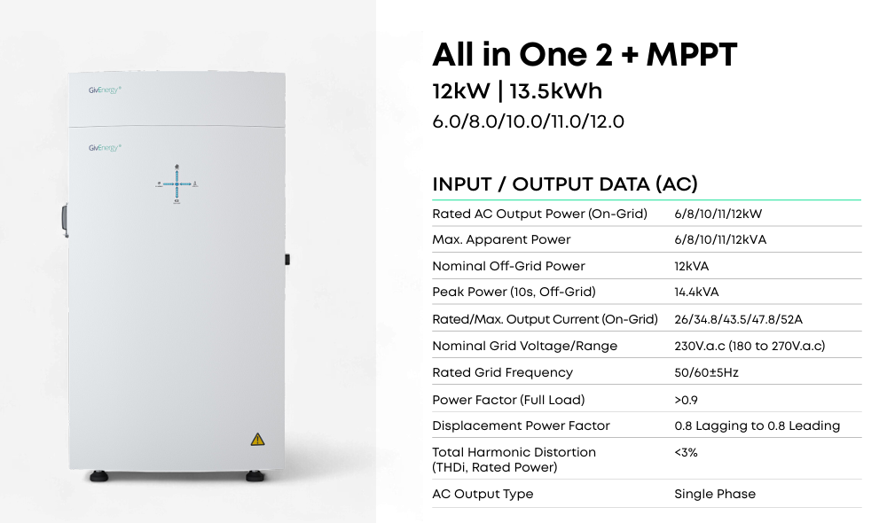 Installed GivEnergy All In One 2 | 12kW AC Options | Floor/Wall Mounted | Outdoor | High End | 15yr warranty | Ave £437/kW