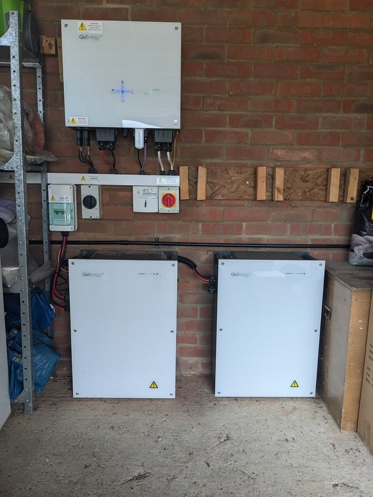Givenergy 3kW AC charger with two 8.2kWh batteries installed