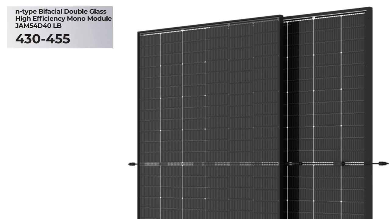 445W JA Solar N-type Bifacial Double Glass LB All Black with MC4