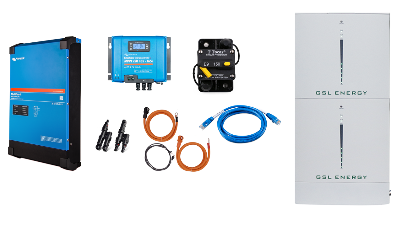 Complete Storage Kit Solar ready - Victron MultiPlus-II 48/3000/35-32 230V & 20.48kwh LiFeP04 GSL battery £6,268 +vat