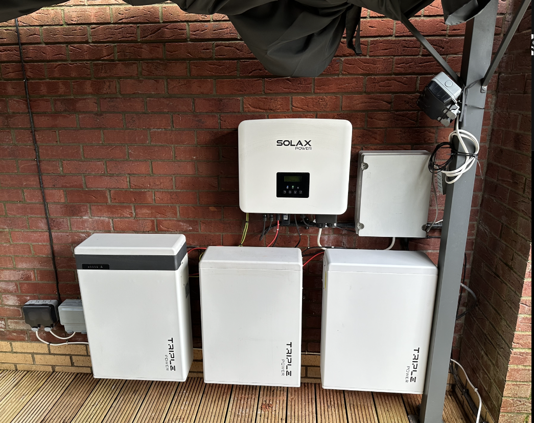 SolaX 5kw AC charger with 3 Triple Power batteries installed