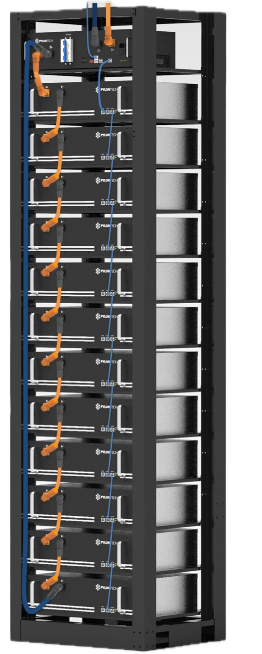 Pylontech PowerCube H2 battery rack, multiple units stacked