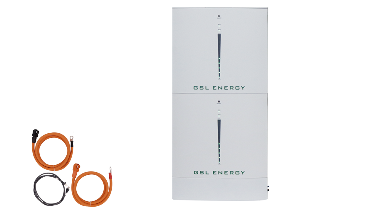 GSL Energy 20.48kWh LiFePO4 battery with cables