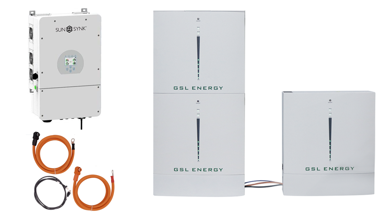 Sunsynk ECCO 5Kw On & Off grid Hybrid solar & wind Inverter & GSL 30.72 kwh kit £8,118 +vat