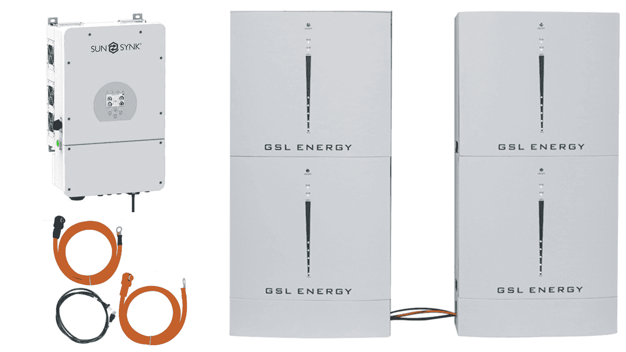 Bundle: Sunsynk ECCO 3.6kW Hybrid inverter 10.24-40.96kWh options £3,108-£10,173 +VAT