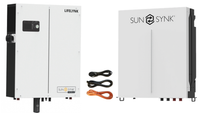 Thumbnail for Complete Kit: Sunsynk Lifelynk X 3.6kW all in one Hybrid Inverter with 3.84kwh battery + L5.3 IP65 5.32kwh additional battery £3,129 +VAT