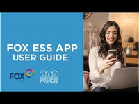 Fox ESS app user guide cover with person using phone
