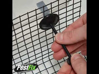 Installing solar mesh clip on bird protection mesh