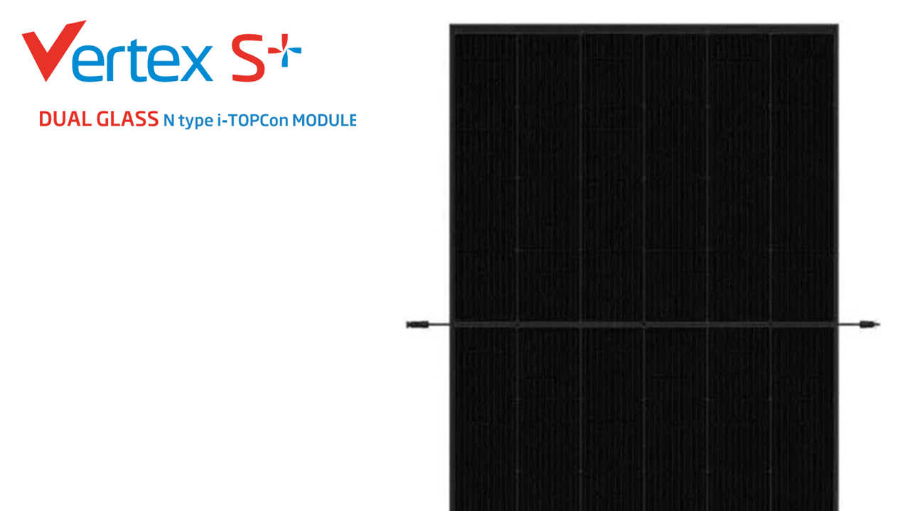500W Trina Vertex S+ Dual Glass Full Black N-Type Mono
