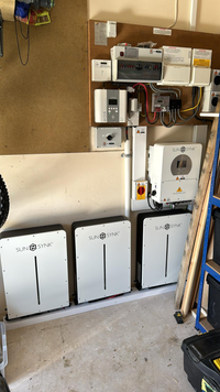 Thumbnail for Sunsynk 5kw Hybrid with 3 batteries installed in garage