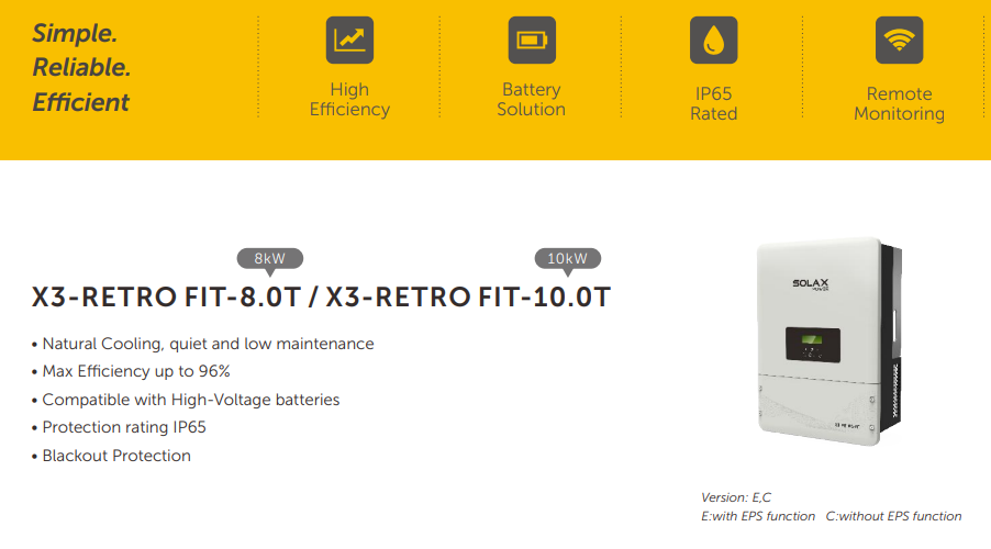 SolaX X3-FIT G4 10kW (3ph AC Coupled Inverter) £1,726 + VAT