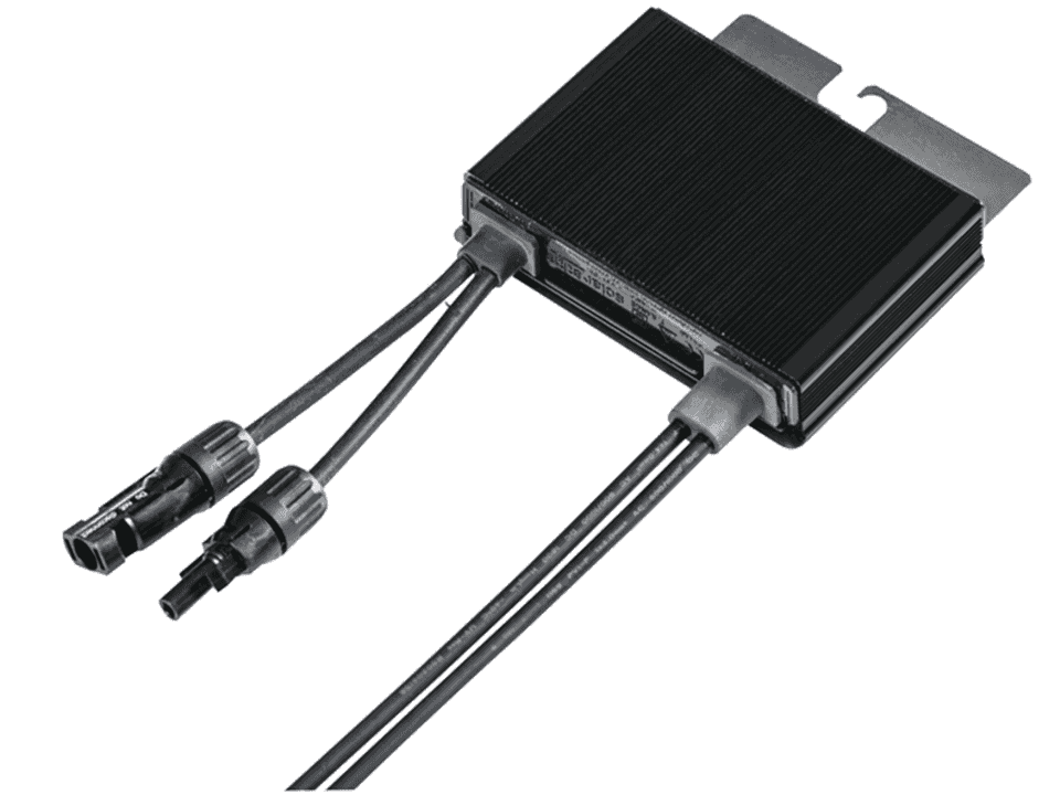 Close-up of SolarEdge P801 Optimiser connectors