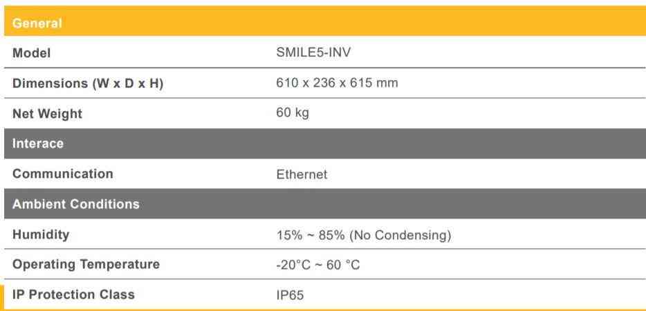 Alpha ESS SMILE 5 general specifications