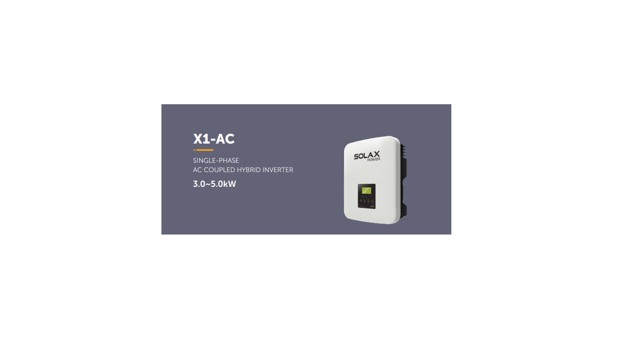Solax X1 AC 3.6kW AC Charger with 2 x T-30 Batteries (6kwh) £3,010 +vat