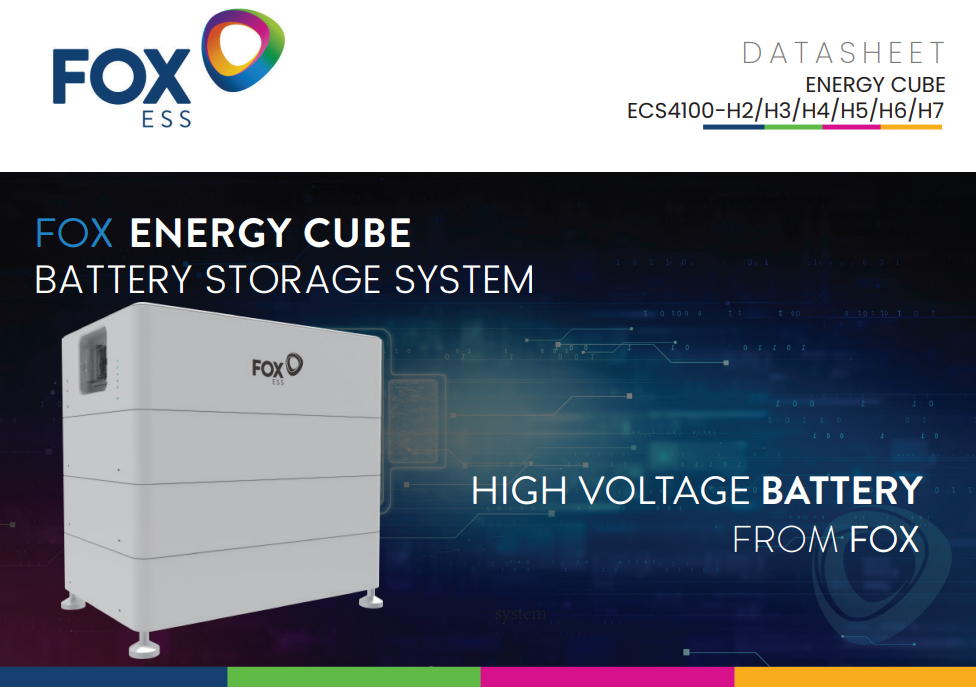 Fox Energy Cube HV ECM4100 V2, 28.21kWh 1x Master 6x Slave £9,300 +VAT