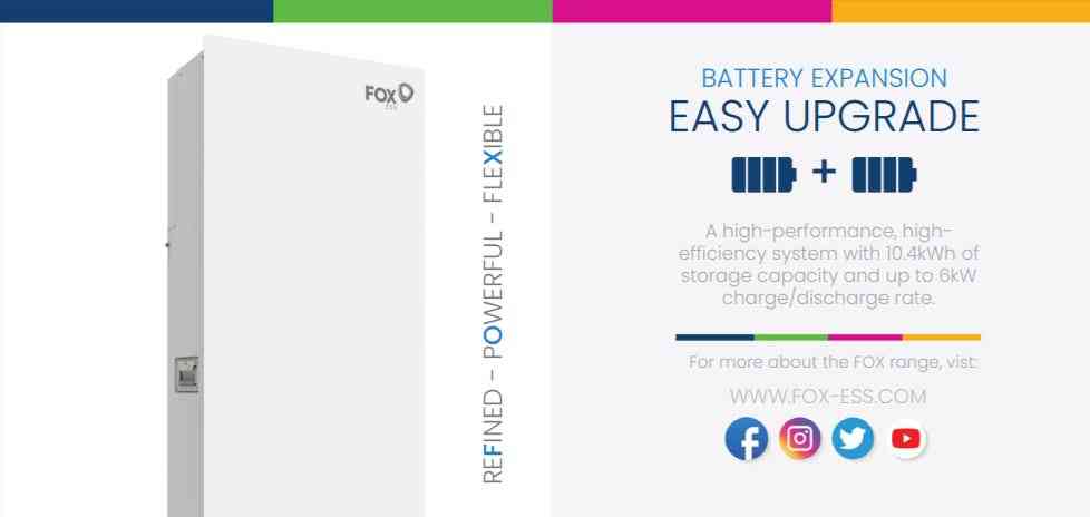 FOX ESS High Voltage All In One Storage Solution 1PH 5kW Hybrid with 5.2 kWh Battery 98% D.O.D £2,525 +vat