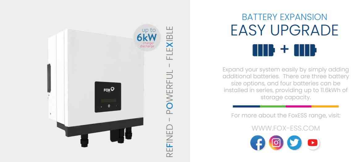 Fox H1 High Voltage 5.0kW Hybrid Inverter £635 + VAT