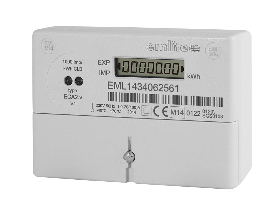 Emlite 1-ph Bi-Directional generation meter 100A (1000 pulse/kWh) £54 +vat