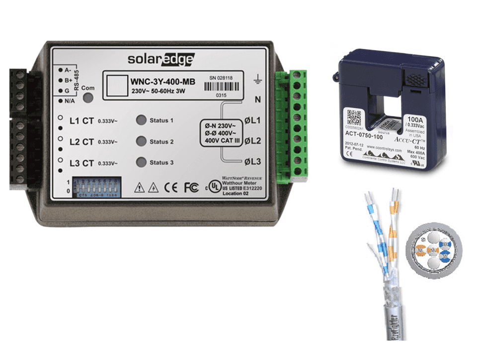 SolarEdge Power Management package <100A grid supply Energy Meter K2 with Modbus Connection £205 + VAT