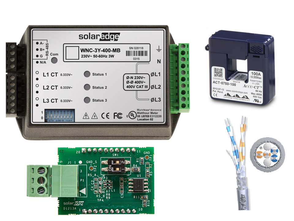 Solaredge Power management package for up to 250A grid supply with Modbus Connection £369 + vat