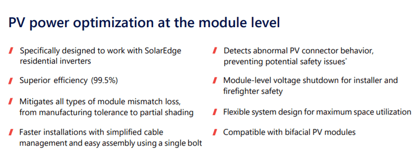 S500 Solar Edge Power Optimizer
